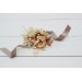  Wedding boutonnieres and wrist corsage  in ivory cream sand  color scheme. Flower accessories. 5049-3