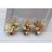  Wedding boutonnieres and wrist corsage  in ivory cream sand  color scheme. Flower accessories. 5049-3