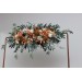  Flower arch arrangement in orange rust cinnamon peach colors.  Arbor flowers. Floral archway. Faux flowers for wedding arch. 5058
