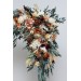  Flower arch arrangement in orange rust cinnamon peach colors.  Arbor flowers. Floral archway. Faux flowers for wedding arch. 5058