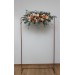  Flower arch arrangement in orange rust cinnamon peach colors.  Arbor flowers. Floral archway. Faux flowers for wedding arch. 5058