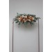  Flower arch arrangement in orange rust cinnamon peach colors.  Arbor flowers. Floral archway. Faux flowers for wedding arch. 5058