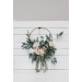 Flower hoop white blush pink colors. Alternative bridesmaid bouquet. 5056