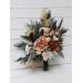 Wedding bouquets in orange rust cinnamon peach colors. Bridal bouquet. Faux bouquet. Bridesmaid bouquet. 5058