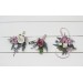  Wedding boutonnieres and wrist corsage  in lilac white mauve color scheme. Flower accessories. 5059-2