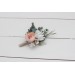 Wedding Boutonnieres & Wrist Corsage in White & Blush Pink | Faux Flower Accessories