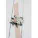Wedding Boutonnieres & Wrist Corsage in White & Blush Pink | Faux Flower Accessories