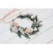 White blush pink flower crown. Hair wreath. Flower girl crown. Wedding flowers. 5056