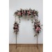  Flower arch arrangement in burgundy dusty rose blue colors.  Arbor flowers. Floral archway. Faux flowers for wedding arch. 5188