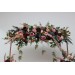  Flower arch arrangement in burgundy dusty rose blue colors.  Arbor flowers. Floral archway. Faux flowers for wedding arch. 5188
