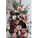  Flower arch arrangement in burgundy dusty rose blue colors.  Arbor flowers. Floral archway. Faux flowers for wedding arch. 5188