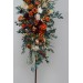 Flower arch arrangement in burnt orange burgundy and ivory colors.  Arbor flowers. Floral archway. Faux flowers for wedding arch. 5060-2