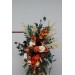  Flower arch arrangement in burnt orange burgundy and ivory colors.  Arbor flowers. Floral archway. Faux flowers for wedding arch. 5060-2