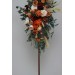  Flower arch arrangement in burnt orange burgundy and ivory colors.  Arbor flowers. Floral archway. Faux flowers for wedding arch. 5060-2