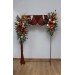  Flower arch arrangement in burnt orange burgundy and ivory colors.  Arbor flowers. Floral archway. Faux flowers for wedding arch. 5060-2