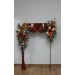  Flower arch arrangement in burnt orange burgundy and ivory colors.  Arbor flowers. Floral archway. Faux flowers for wedding arch. 5060-2