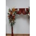  Flower arch arrangement in burnt orange burgundy and ivory colors.  Arbor flowers. Floral archway. Faux flowers for wedding arch. 5060-2