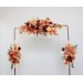  Flower arch arrangement in burnt orange burgundy peach colors.  Arbor flowers. Floral archway. Faux flowers for wedding arch. 5060-10
