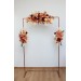  Flower arch arrangement in burnt orange burgundy peach colors.  Arbor flowers. Floral archway. Faux flowers for wedding arch. 5060-10