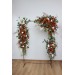  Flower arch arrangement in burnt orange ivory rust emerald green colors.  Arbor flowers. Floral archway. Faux flowers for wedding arch. 5201