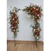  Flower arch arrangement in burnt orange ivory rust emerald green colors.  Arbor flowers. Floral archway. Faux flowers for wedding arch. 5201