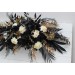  Flower arch arrangement in ivory black gold colors.  Arbor flowers. Floral archway. Faux flowers for wedding arch. 5159