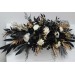  Flower arch arrangement in ivory black gold colors.  Arbor flowers. Floral archway. Faux flowers for wedding arch. 5159