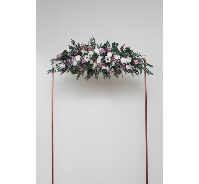  Flower arch arrangement in lilac white mauve colors.  Arbor flowers. Floral archway. Faux flowers for wedding arch. 5059-2