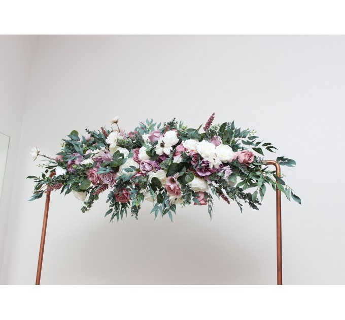  Flower arch arrangement in lilac white mauve colors.  Arbor flowers. Floral archway. Faux flowers for wedding arch. 5059-2