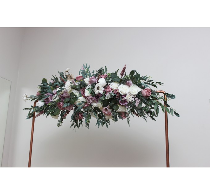  Flower arch arrangement in lilac white mauve colors.  Arbor flowers. Floral archway. Faux flowers for wedding arch. 5059-2