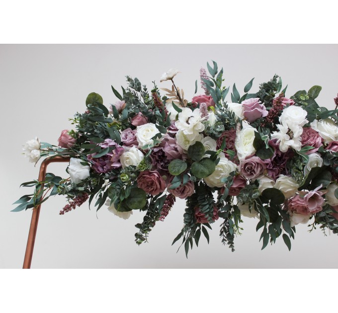  Flower arch arrangement in lilac white mauve colors.  Arbor flowers. Floral archway. Faux flowers for wedding arch. 5059-2