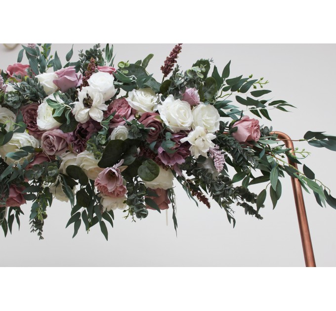  Flower arch arrangement in lilac white mauve colors.  Arbor flowers. Floral archway. Faux flowers for wedding arch. 5059-2