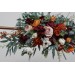  Flower arch arrangement in rust burgundy  colors.  Arbor flowers. Floral archway. Faux flowers for wedding arch. 5060-6