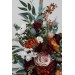  Flower arch arrangement in rust burgundy  colors.  Arbor flowers. Floral archway. Faux flowers for wedding arch. 5060-6