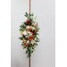 Flower arch arrangement in rust cream cinnamon colors. Arbor flowers. Floral archway. Faux flowers for wedding arch. 5060-5