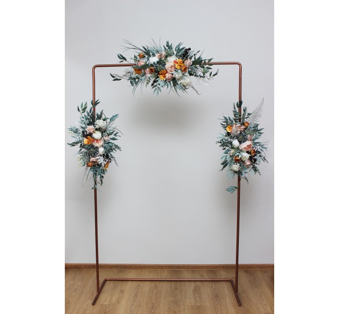 Succulent boho rust beige white flower arch  Arbor flowers. Floral archway. Faux flowers for wedding arch. 5060-4