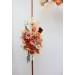  Flower arch arrangement in burnt orange burgundy peach colors.  Arbor flowers. Floral archway. Faux flowers for wedding arch. 5060-10