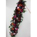  Flower arch arrangement in emerald green orange purple colors.  Arbor flowers. Floral archway. Faux flowers for wedding arch. 5054