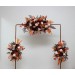 Set of 3. Rust burgundy burnt orange  ivory flower arch arrangement   Arbor flowers. Floral archway. Faux flowers for wedding arch. 5060-11
