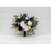 Wedding bouquets in black gold white colors. Bridal bouquet. Cascading bouquet. Faux bouquet. Bridesmaid bouquet. 5065