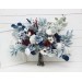 Wedding bouquets in dusty blue navy blue burgundy white colors. Bridal bouquet. Cascading bouquet. Faux bouquet. Bridesmaid bouquet. 5063