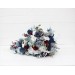 Wedding bouquets in dusty blue navy blue burgundy white colors. Bridal bouquet. Cascading bouquet. Faux bouquet. Bridesmaid bouquet. 5063