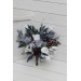 Wedding bouquets in dusty blue navy blue burgundy white colors. Bridal bouquet. Cascading bouquet. Faux bouquet. Bridesmaid bouquet. 5063