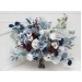 Wedding bouquets in dusty blue navy blue burgundy white colors. Bridal bouquet. Cascading bouquet. Faux bouquet. Bridesmaid bouquet. 5063