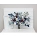 Wedding bouquets in dusty blue navy blue burgundy white colors. Bridal bouquet. Cascading bouquet. Faux bouquet. Bridesmaid bouquet. 5063
