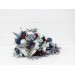 Wedding bouquets in dusty blue navy blue burgundy white colors. Bridal bouquet. Cascading bouquet. Faux bouquet. Bridesmaid bouquet. 5063