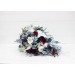 Wedding bouquets in dusty blue navy blue burgundy white colors. Bridal bouquet. Cascading bouquet. Faux bouquet. Bridesmaid bouquet. 5063