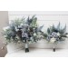 Wedding Bouquets in Dusty Blue, White & Sage Green | Faux Bridal & Bridesmaid Bouquets