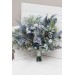 Wedding Bouquets in Dusty Blue, White & Sage Green | Faux Bridal & Bridesmaid Bouquets