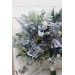 Wedding Bouquets in Dusty Blue, White & Sage Green | Faux Bridal & Bridesmaid Bouquets
